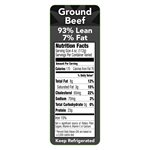 93 / 7 GROUND BEEF NUTRITION PANEL